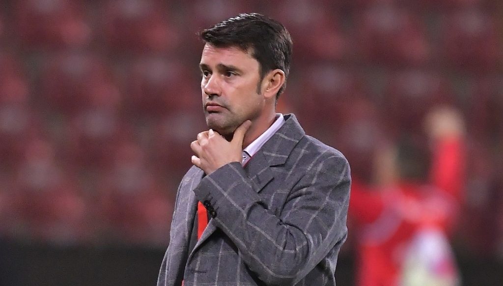 Marian Copilu suparat dupa meciul de fotbal dintre CFR Cluj si Steaua Rosie Belgrad, contand pentru Play-off-ul UEFA Europa League, desfasurat pe Stadionul Dr. Constantin Radulescu din Cluj Napoca, joi 26 august 2021. © FOTO:Razvan Pasarica/SPORT PICTURES