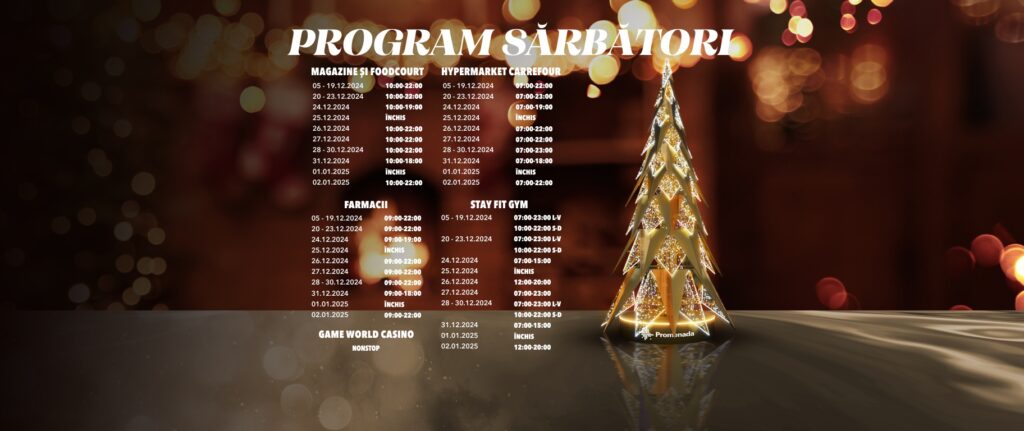 Program sărbători - Promenada Craiova - Jurnalul Olteniei – Știri din Craiova și Oltenia